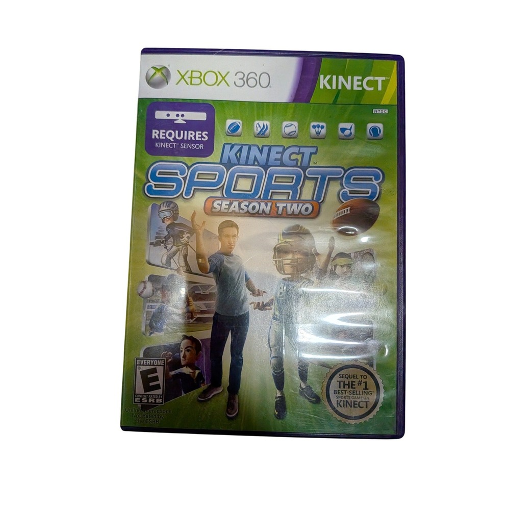 Kinect Sports Season Two Xbox 360 Game Disc with Calibration Card Purple Case